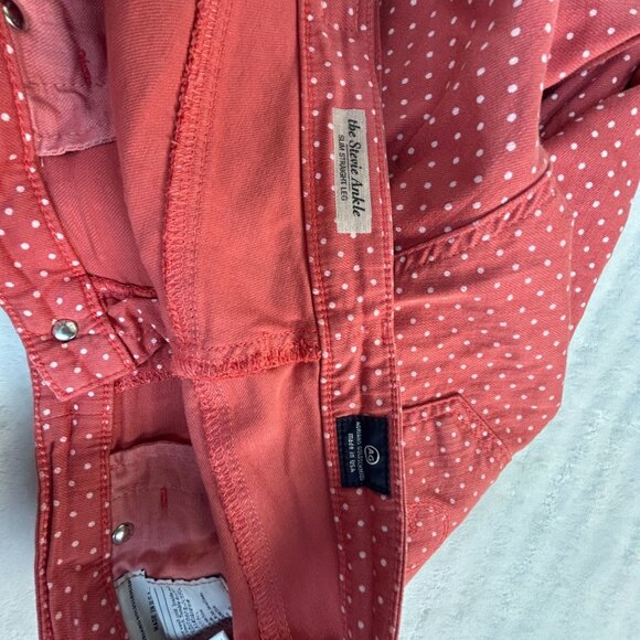 AG Adriano Goldschmied Womens The Stevie Ankle Slim Straight Leg Pants 32R Red - Picture 3 of 11